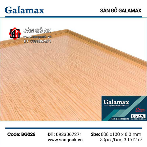 Sàn Gỗ Công Nghiệp TQ Galamax 8.3mm BG226